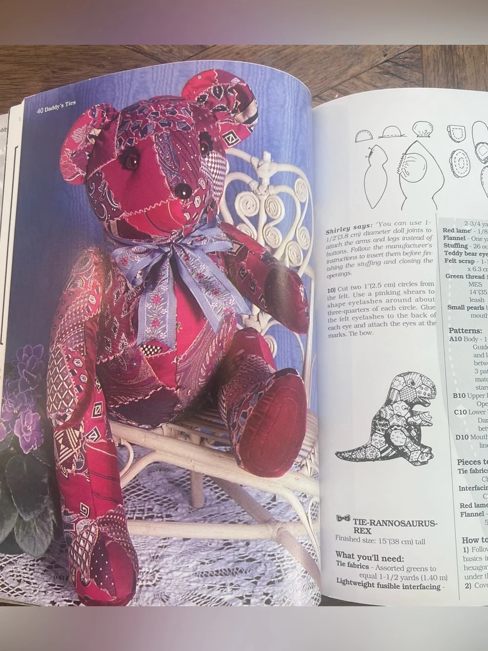 Vintage 1990s Craft Book, Daddy's Ties Quilting Book, Paperback